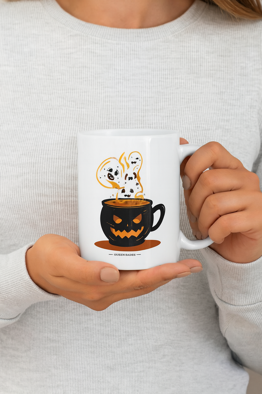 White glossy mug