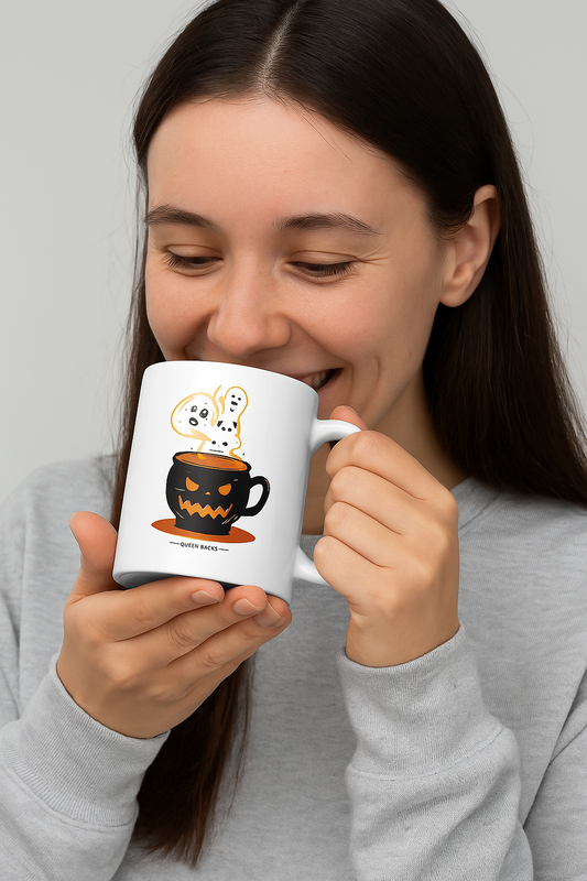 White glossy mug