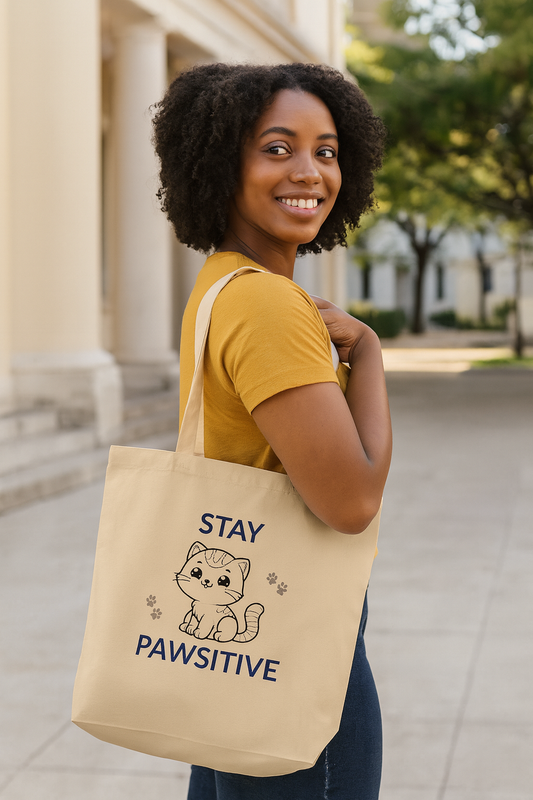 Stay Pawsitive Eco Tote Bag