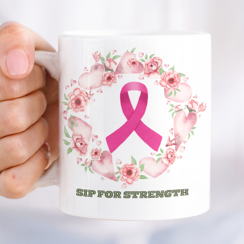 Survivor's Strength White glossy mug