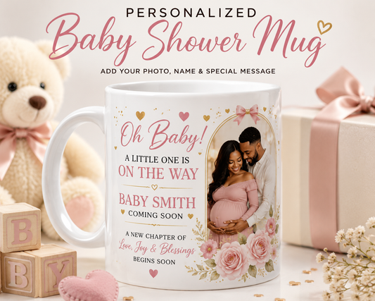 Personalized Baby Shower Mug | Custom Baby Gift | Baby Shower Coffee Mug | New Mom Gift | Pregnancy Announcement Mug