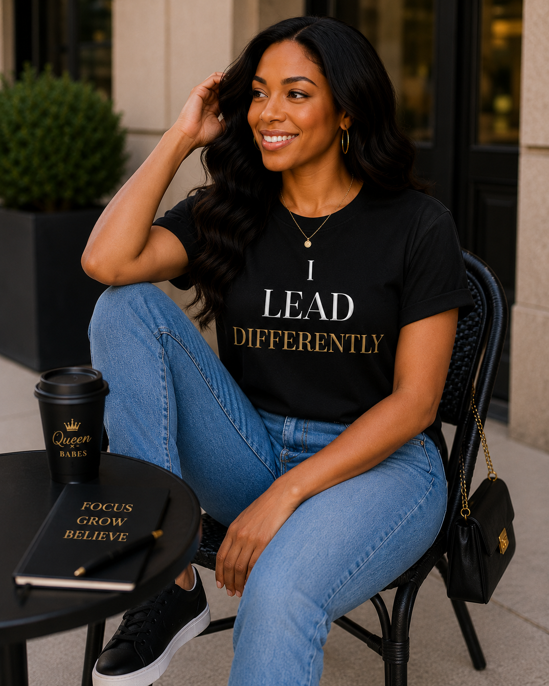 I Lead Differently – Luxury Black & Gold Women’s T-Shirt
