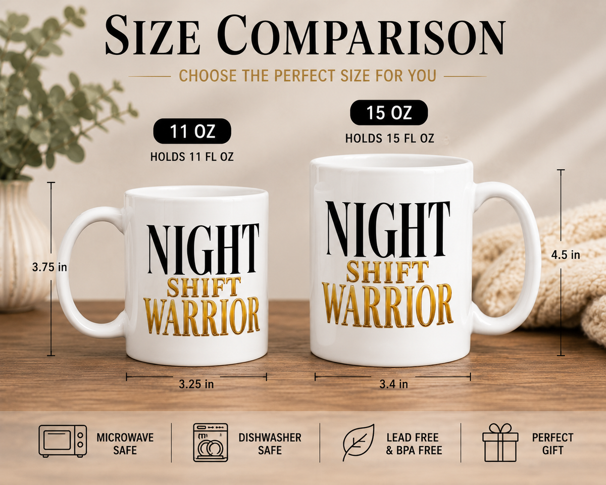 Night Shift Warrior Mug – Nurse Gift – Night Shift Nurse Coffee Mug – RN NP CNA Gift – Healthcare Worker Mug – Hospital Night Shift Cup