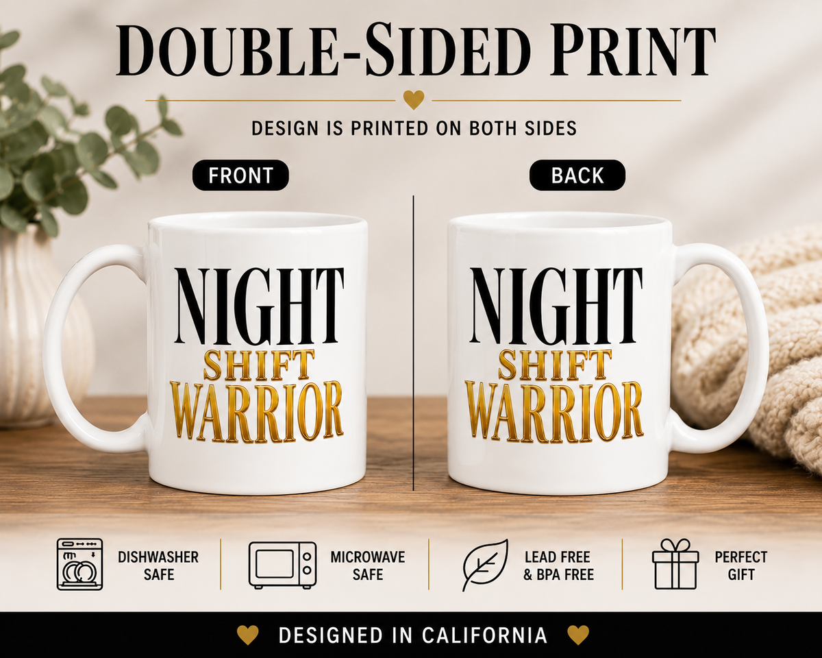 Night Shift Warrior Mug – Nurse Gift – Night Shift Nurse Coffee Mug – RN NP CNA Gift – Healthcare Worker Mug – Hospital Night Shift Cup