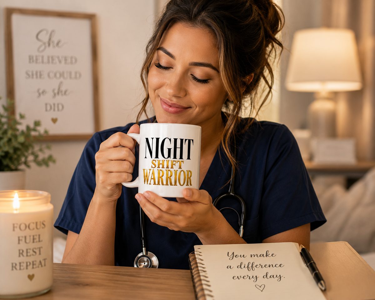 Night Shift Warrior Mug – Nurse Gift – Night Shift Nurse Coffee Mug – RN NP CNA Gift – Healthcare Worker Mug – Hospital Night Shift Cup