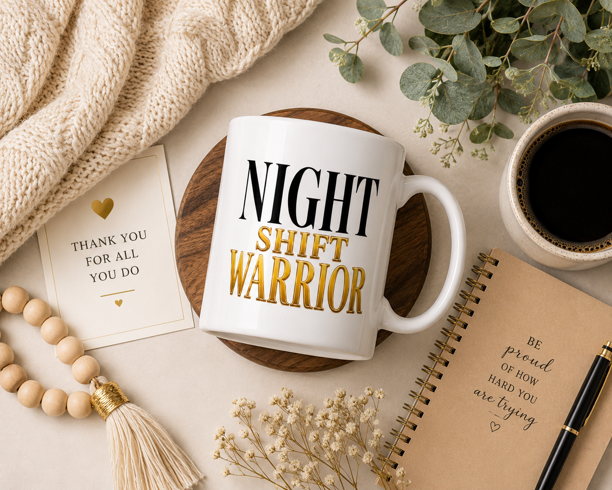 Night Shift Warrior Mug – Nurse Gift – Night Shift Nurse Coffee Mug – RN NP CNA Gift – Healthcare Worker Mug – Hospital Night Shift Cup