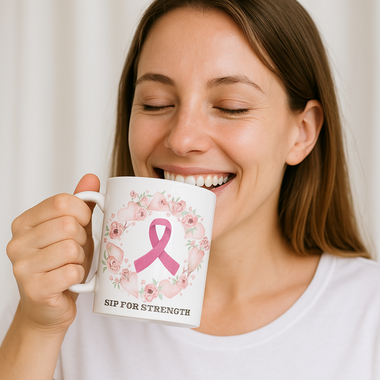 Survivor's Strength White glossy mug