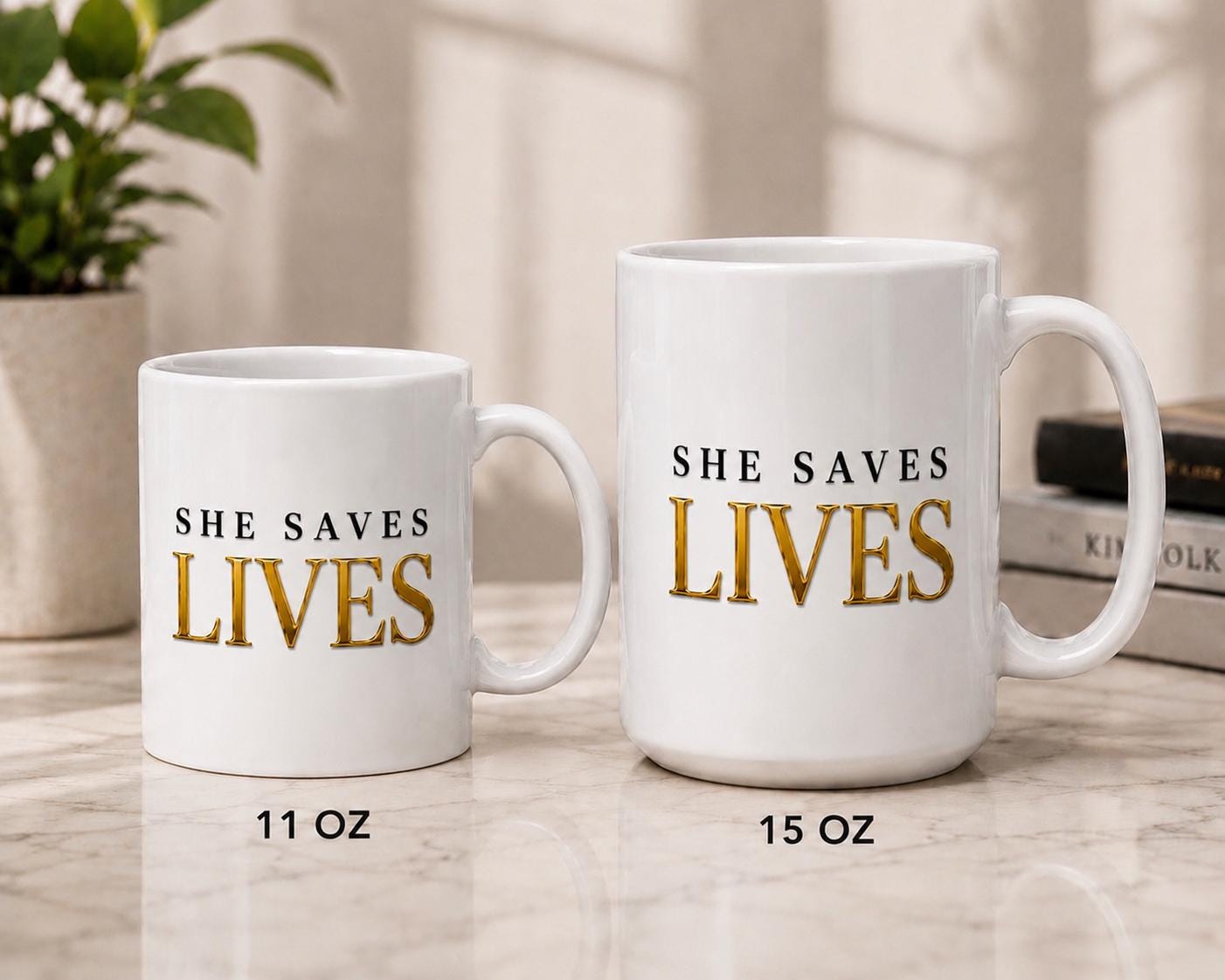She Saves Lives, Nurse Graduation Gift, Ceramic Coffee Cup