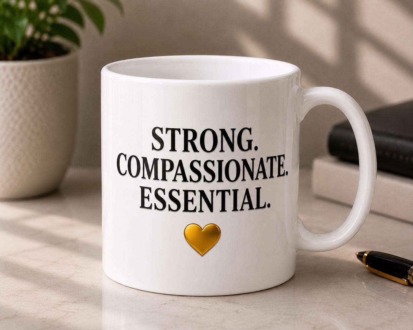 Nurse Appreciation Mug – RN Thank You Gift – Healthcare Worker Coffee Cup – Strong Compassionate Essential