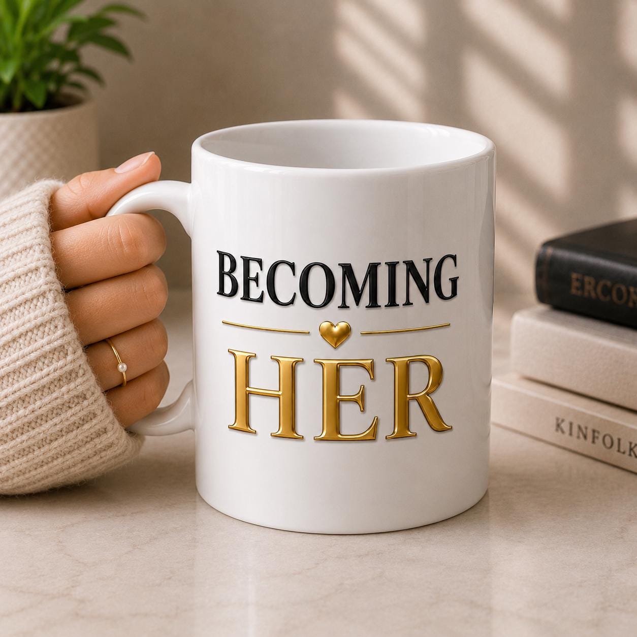 Becoming Her Mug – Inspirational Coffee Mug for Women – Self Growth Journey, Empowerment