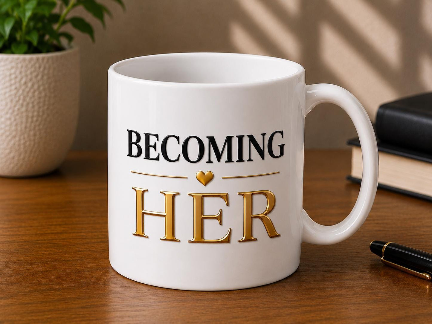 Becoming Her Mug – Inspirational Coffee Mug for Women – Self Growth Journey, Empowerment