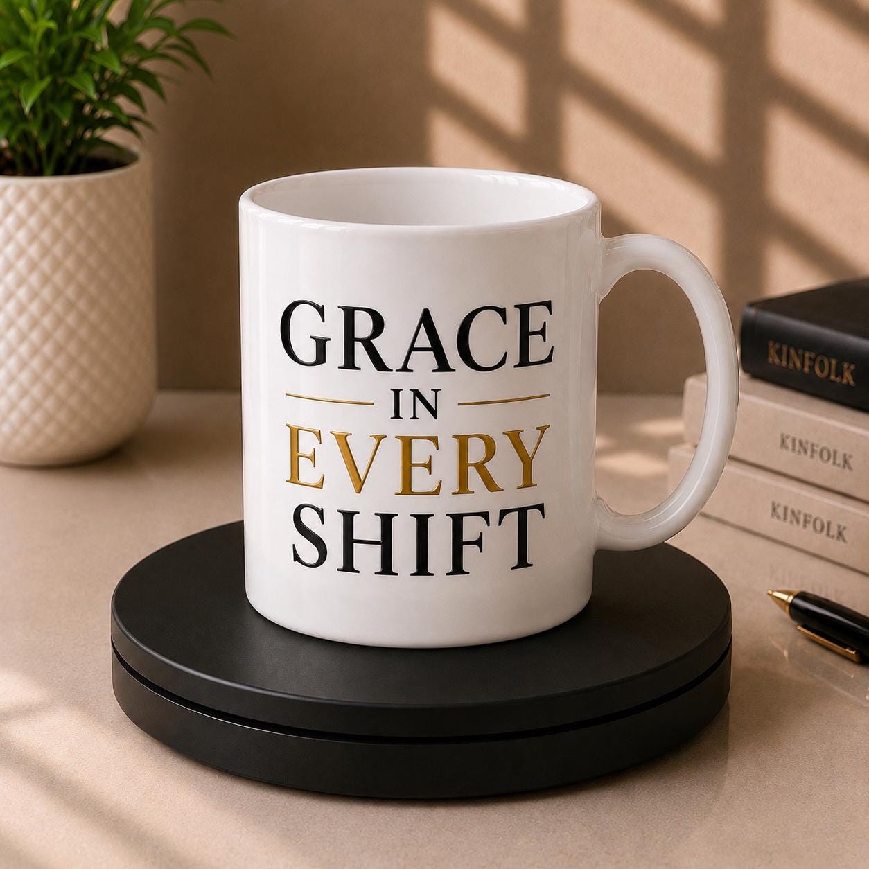 Grace In Every Shift Mug – Inspirational Nurse Coffee Cup – Healthcare Professional Gift