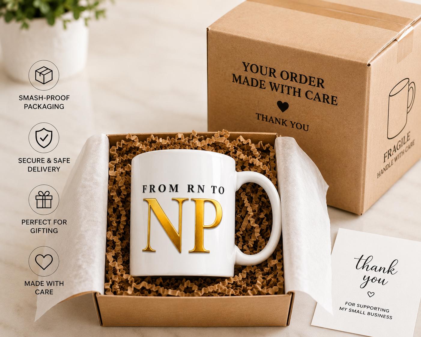 Nurse practitioner graduation coffee mug, RN to NP Gift for New NP, nurse graduation Gift, clinic Office Gift | From rn to np
