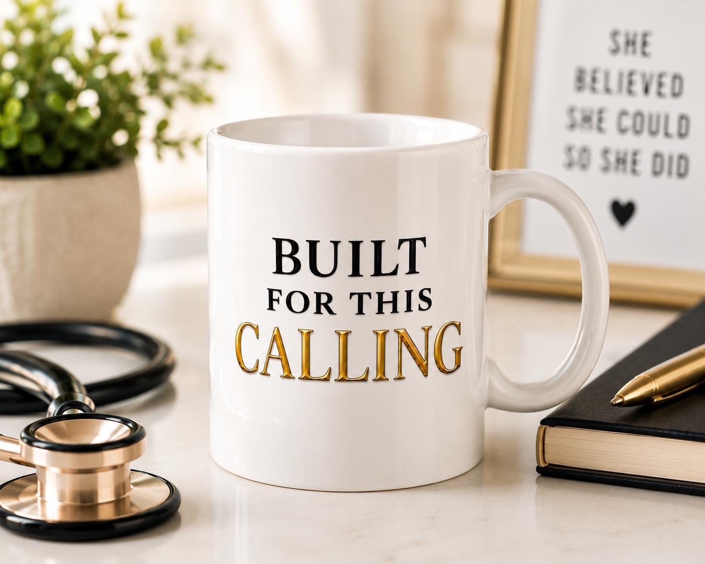 Built For This Calling Mug – Inspirational Nurse Healthcare Worker Coffee Cup