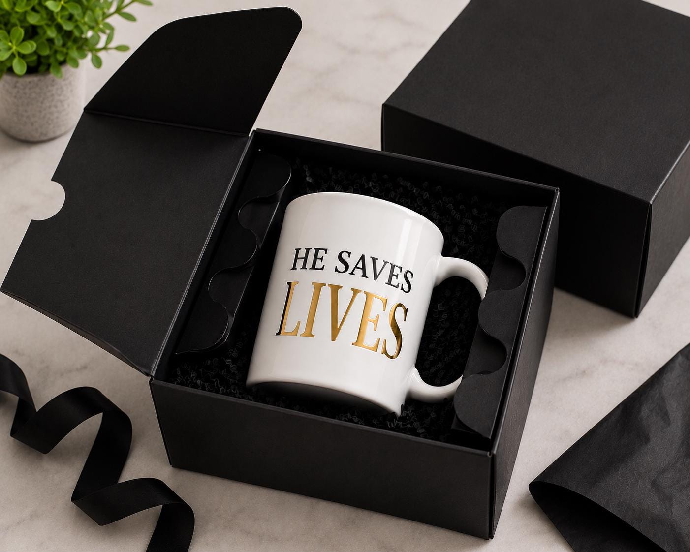 He Saves Lives, Nurse Graduation Gift, Ceramic Coffee Cup