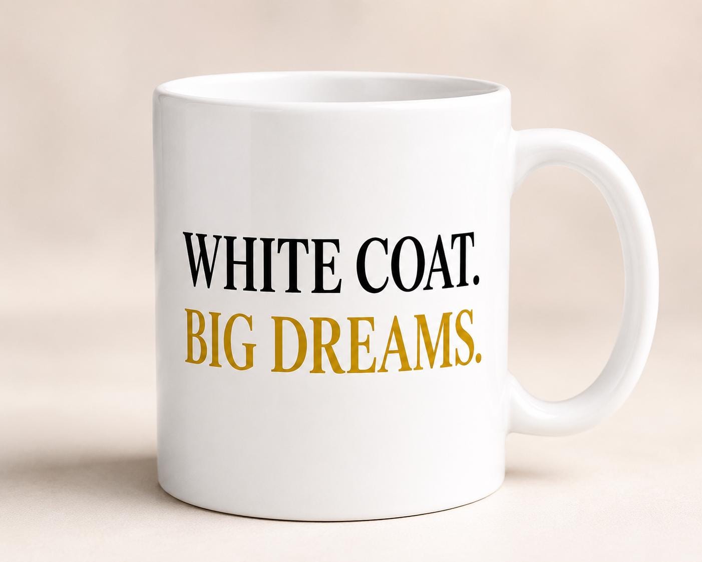 White Coat Big Dreams Mug – Nursing Student Gift – Future NP Gift – Healthcare Graduation Mug – Inspirational Nurse Coffee Mug