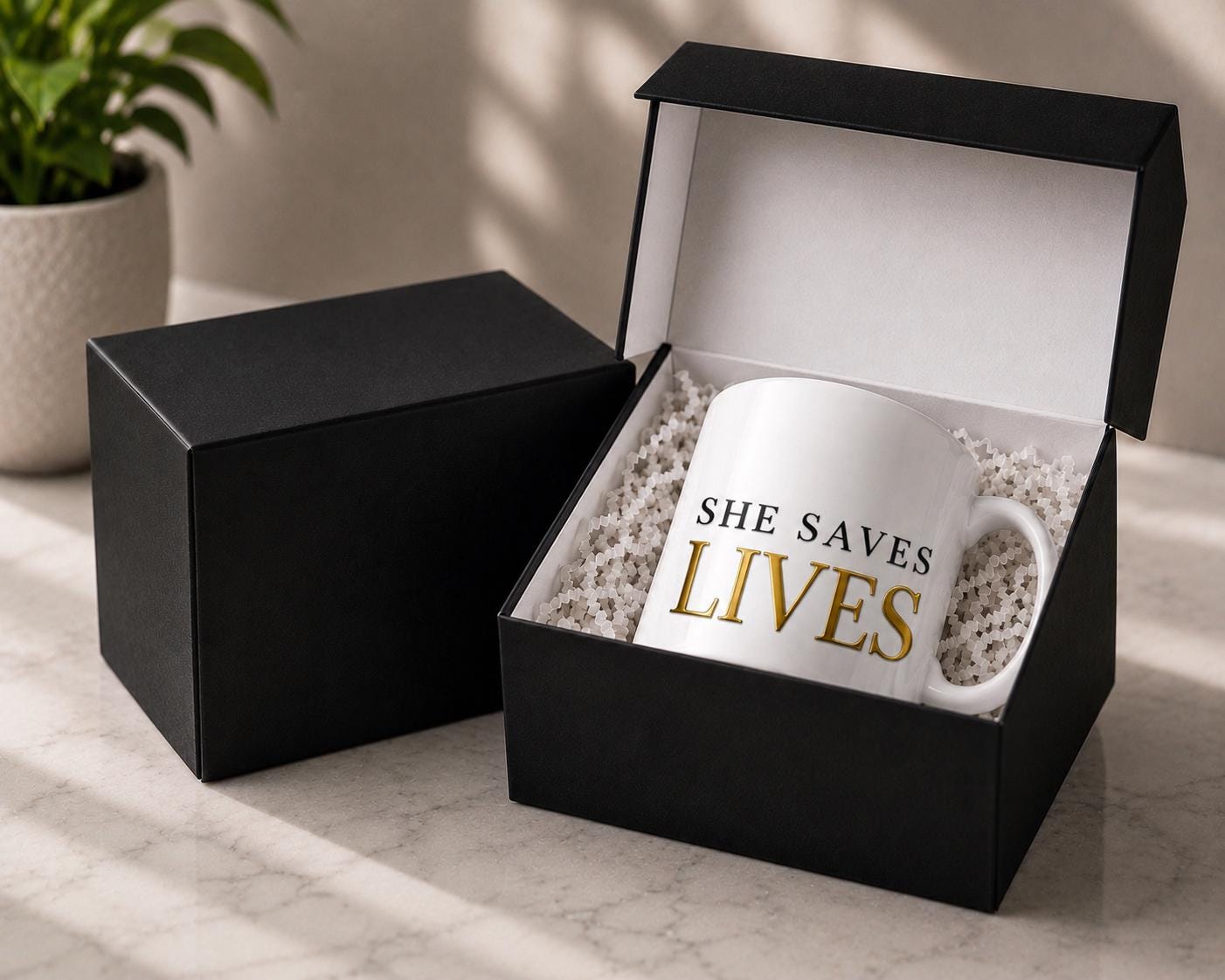 She Saves Lives, Nurse Graduation Gift, Ceramic Coffee Cup
