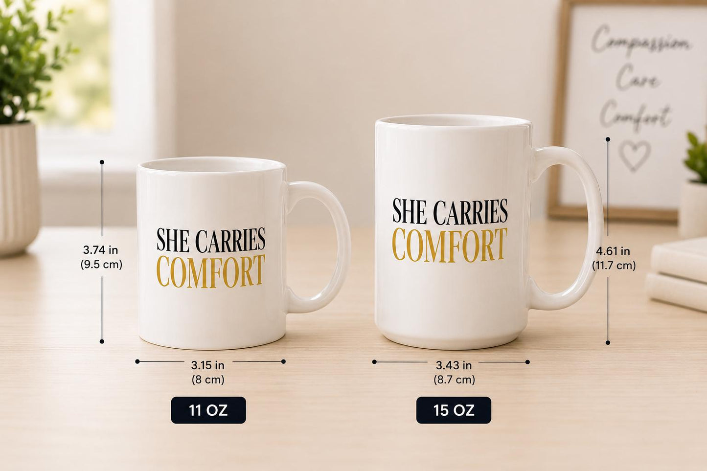 She Carries Comfort Mug – Nurse Gift – Healthcare Worker Coffee Mug – RN NP CNA Gift – Compassionate Caregiver Mug – Inspirational Nurse Cup