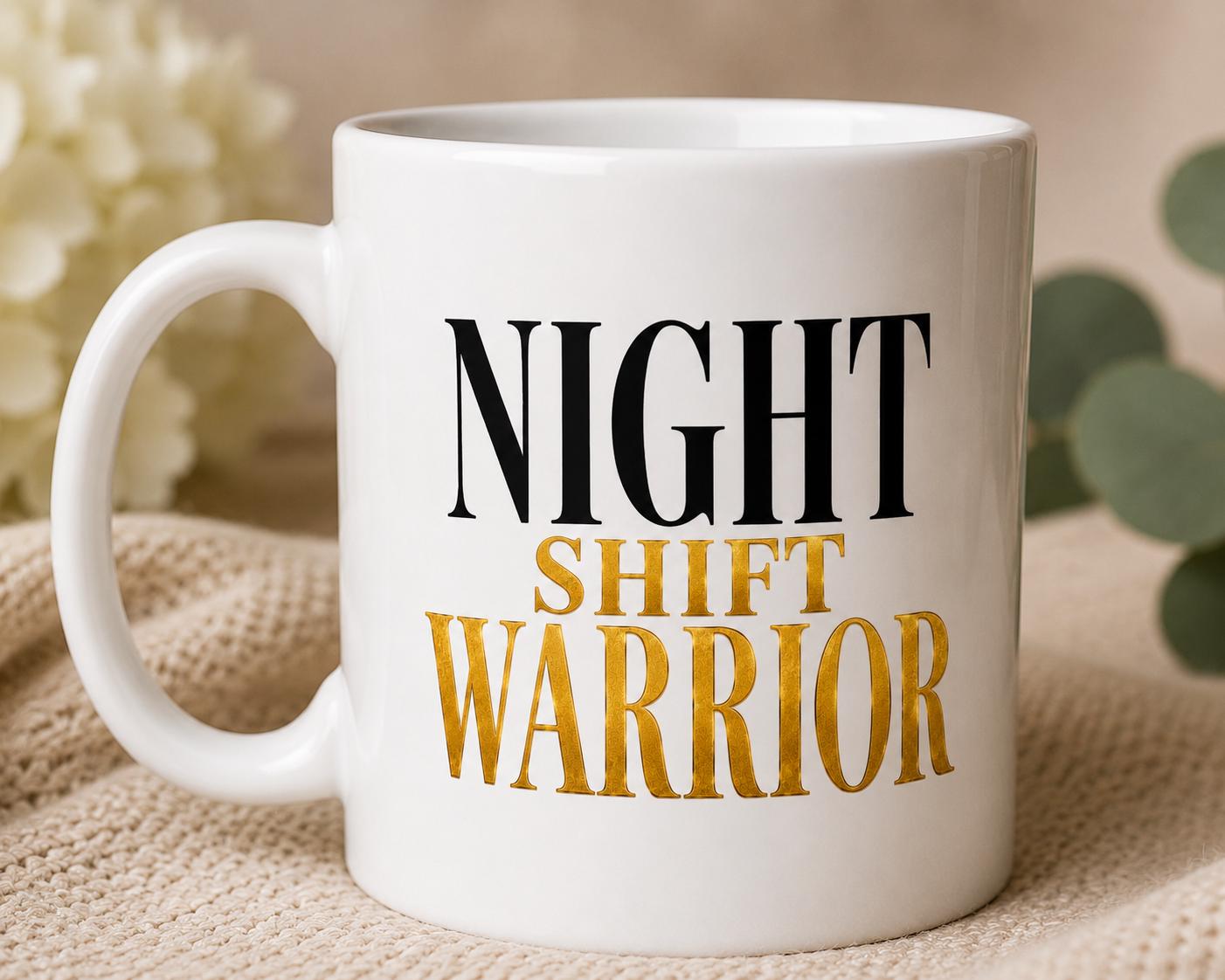 Night Shift Warrior Mug – Nurse Gift – Night Shift Nurse Coffee Mug – RN NP CNA Gift – Healthcare Worker Mug – Hospital Night Shift Cup