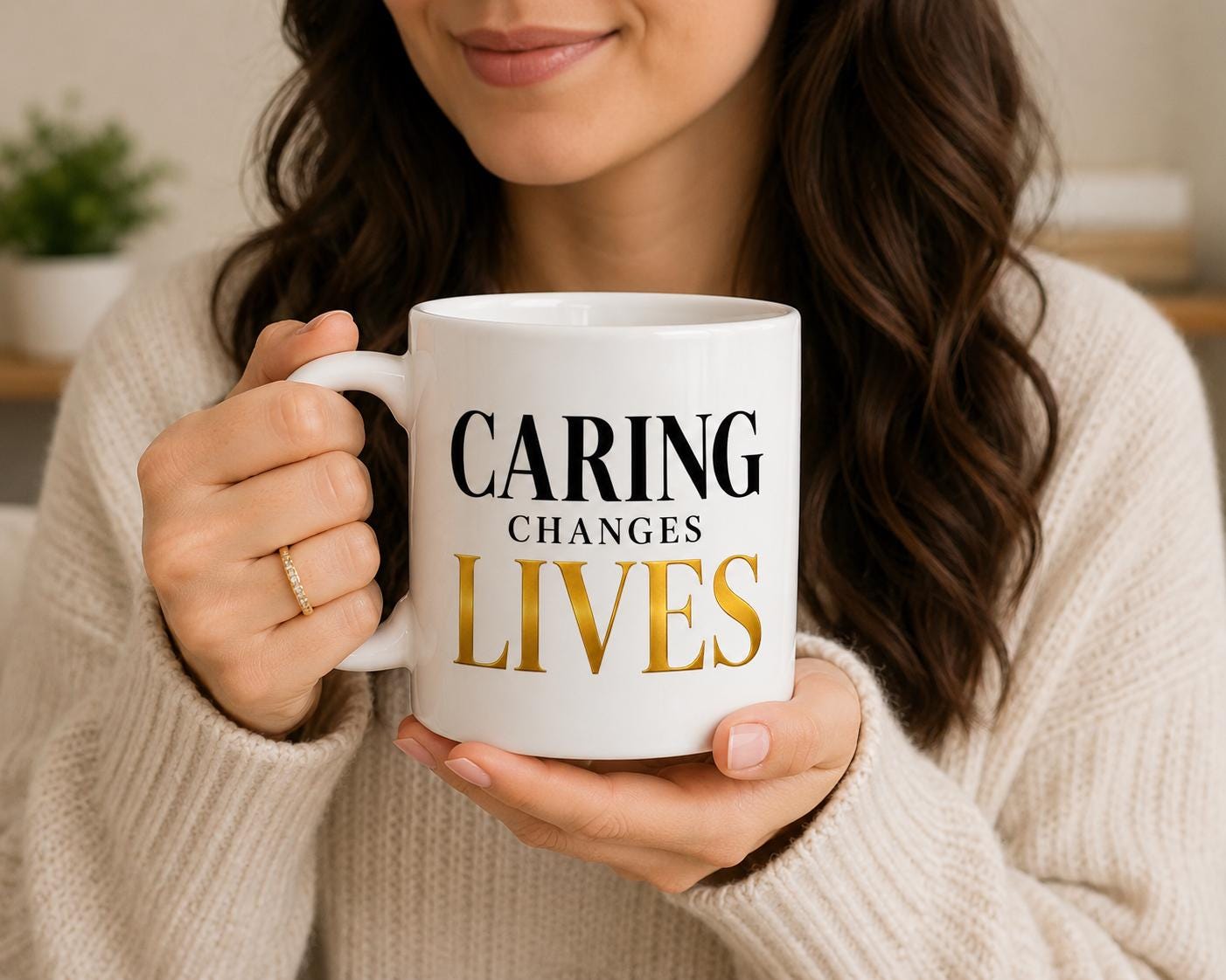 Caring Changes Lives Mug – Nurse Gift – Healthcare Worker Coffee Mug – RN NP CNA Gift – Inspirational Nurse Mug – Compassionate Care Cup