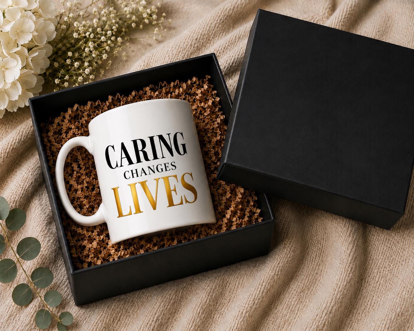 Caring Changes Lives Mug – Nurse Gift – Healthcare Worker Coffee Mug – RN NP CNA Gift – Inspirational Nurse Mug – Compassionate Care Cup