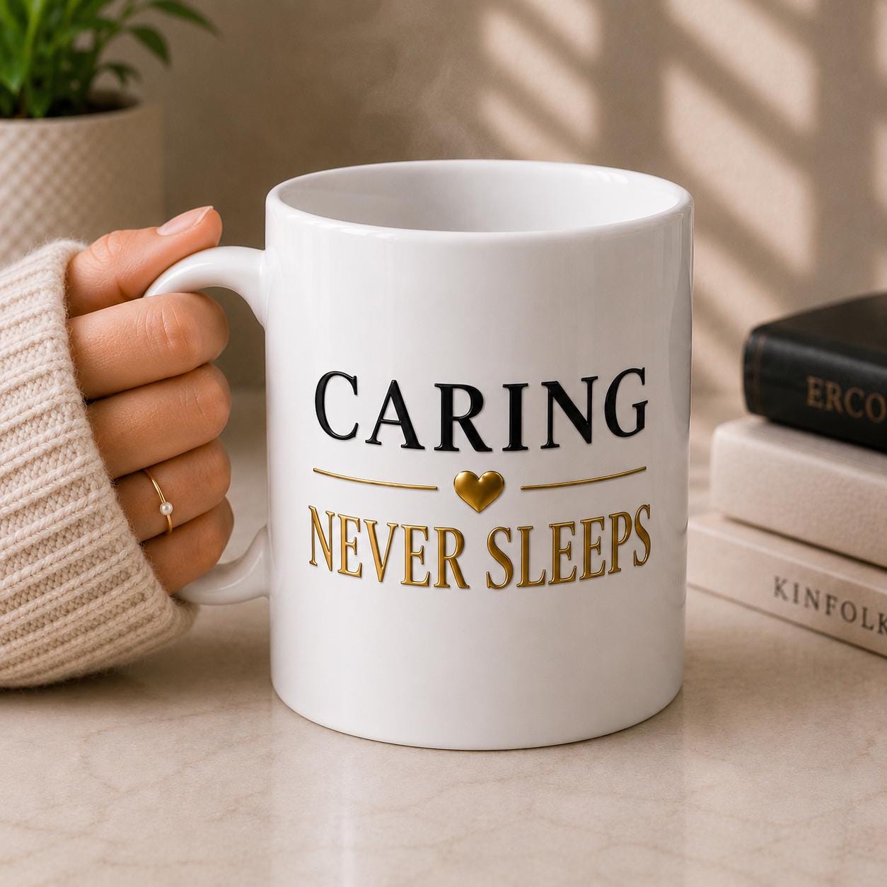 Caring Never Sleeps Mug – Nurse Healthcare Worker Coffee Cup