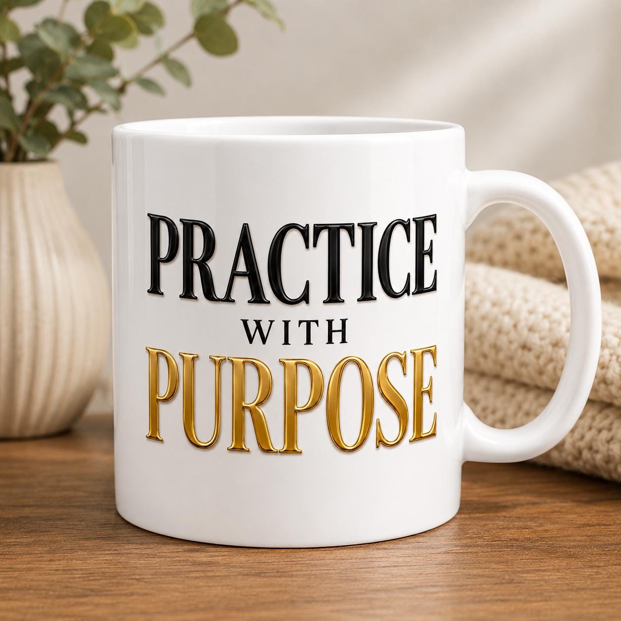 Practice With Purpose Mug, Healthcare Worker Coffee Mug, RN NP CNA Gift – Inspirational Medical Mug – Professional Nurse Cup