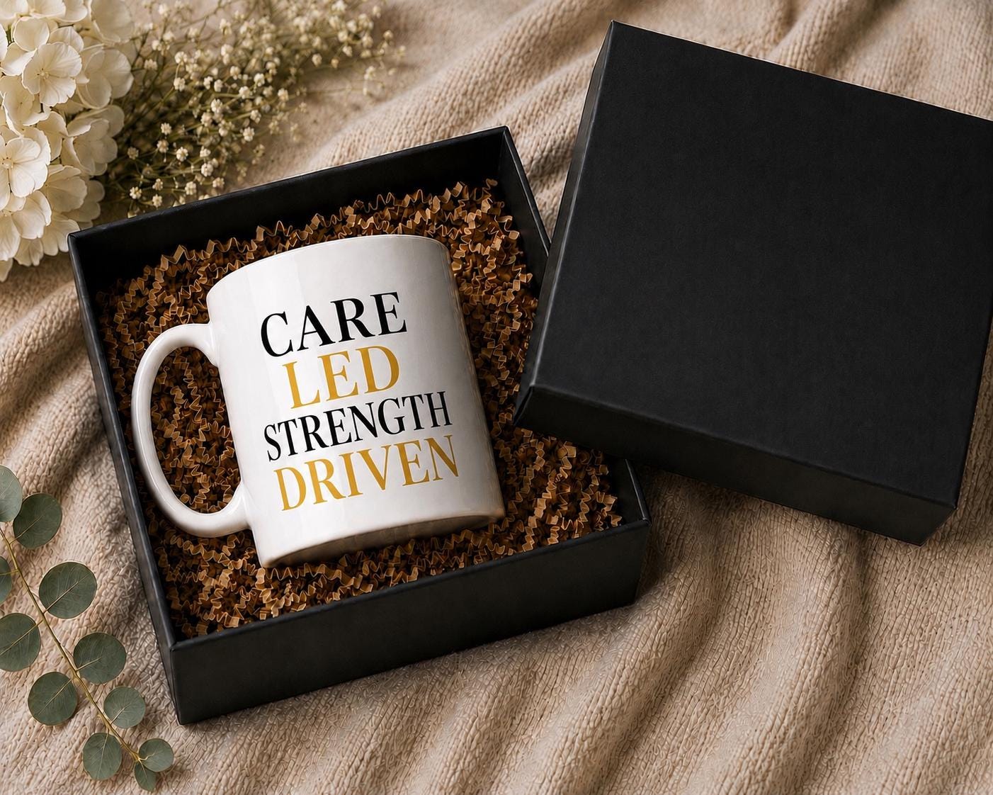 Care Led Strength Driven Mug – Nurse Gift- Healthcare Worker Coffee Mug – RN NP CNA Gift – Inspirational Nurse Mug -Medical Professional Cup