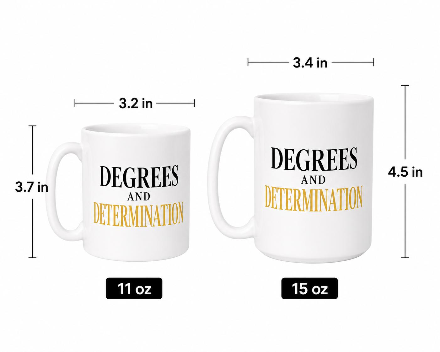 Nurse Practitioner Graduation Coffee Mug, MSN Graduation Gift, DNP Graduation Gift, New NP Gift | Degrees & Determination