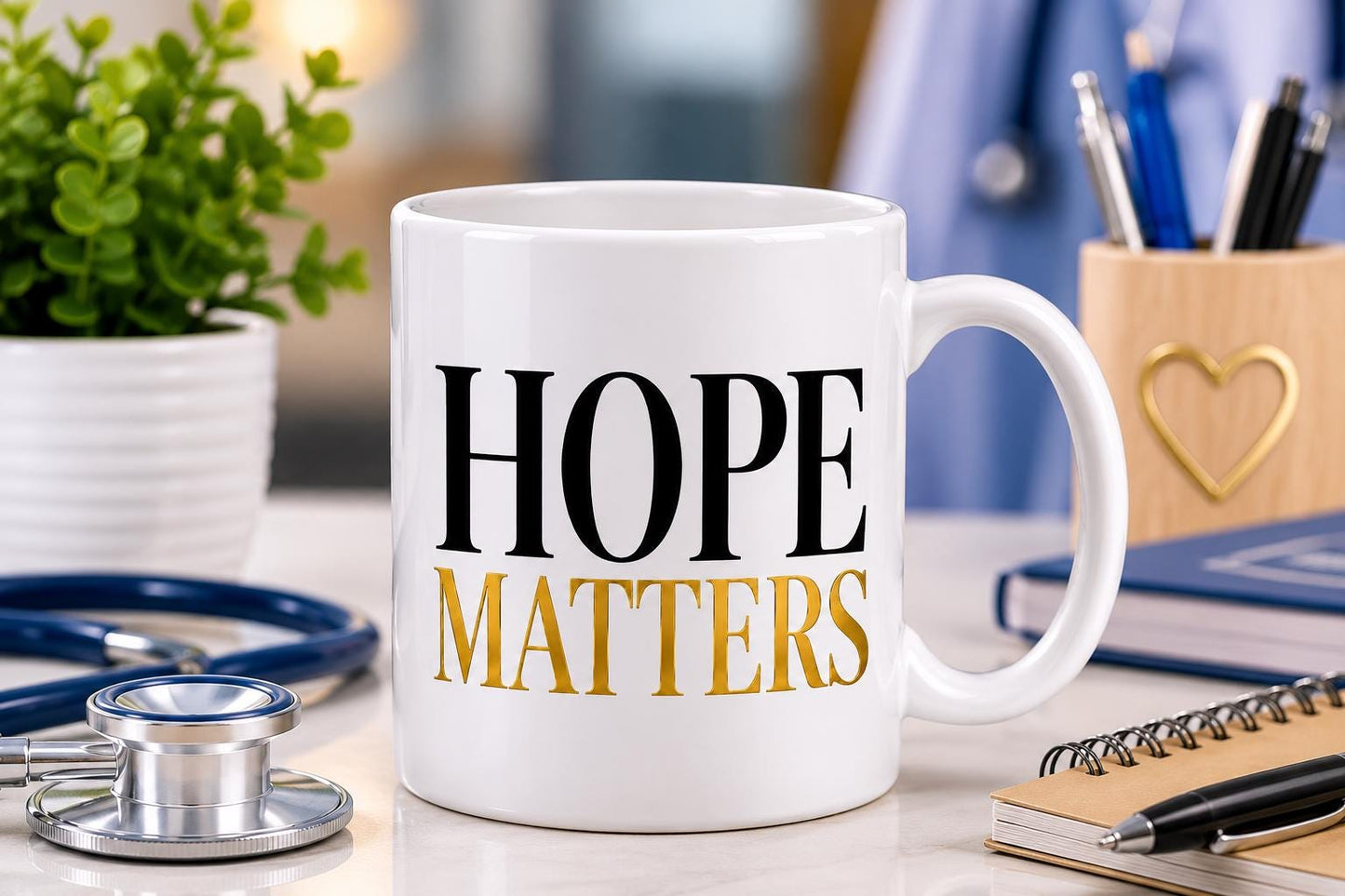 Hope Matters Mug – Nurse Gift – Healthcare Worker Coffee Mug – RN NP CNA Gift – Inspirational Healthcare Mug – Encouragement Gift