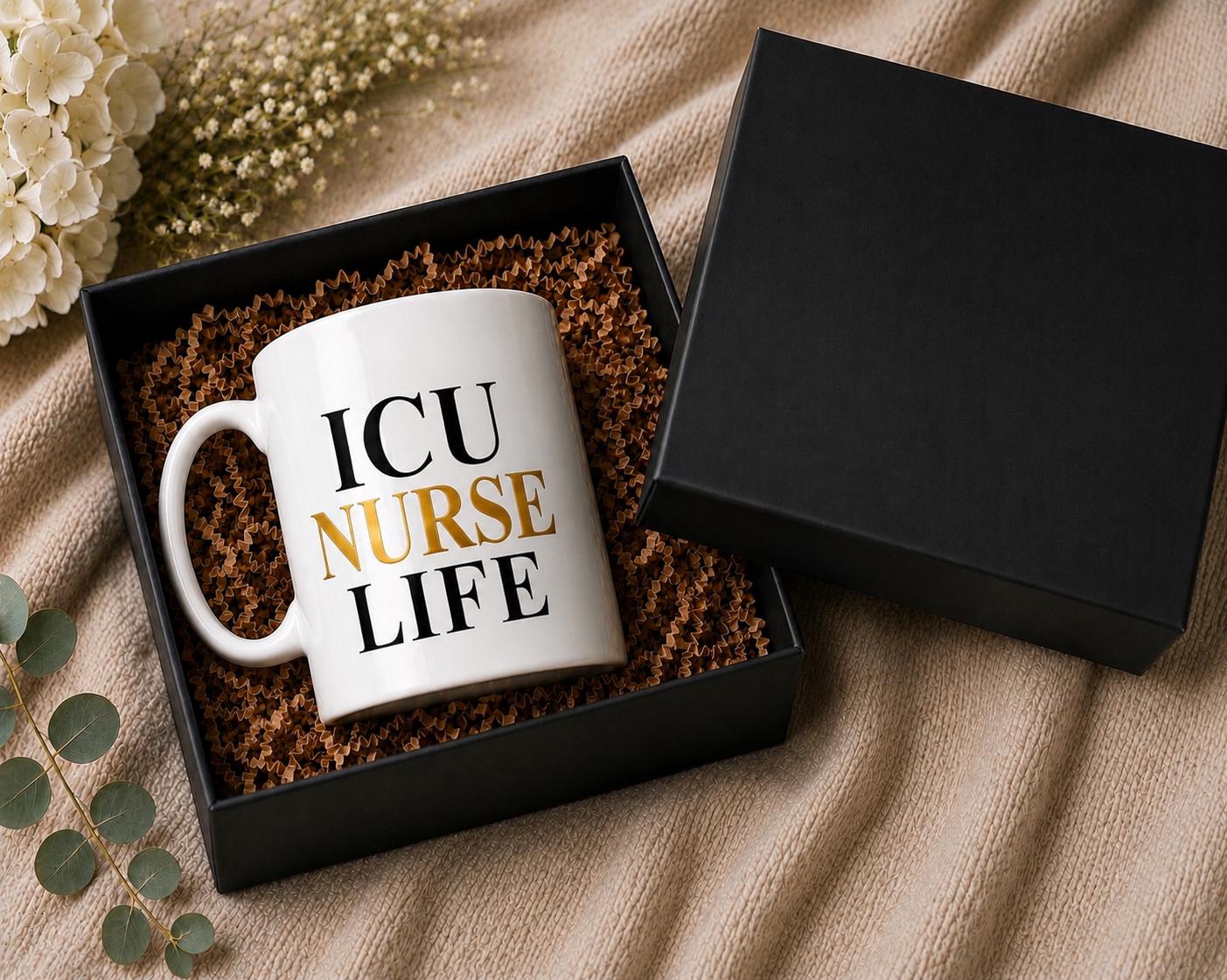 ICU Nurse Life Mug – ICU Nurse Gift – Critical Care Nurse Coffee Mug – RN Gift – Healthcare Worker Mug – Intensive Care Nurse Cup