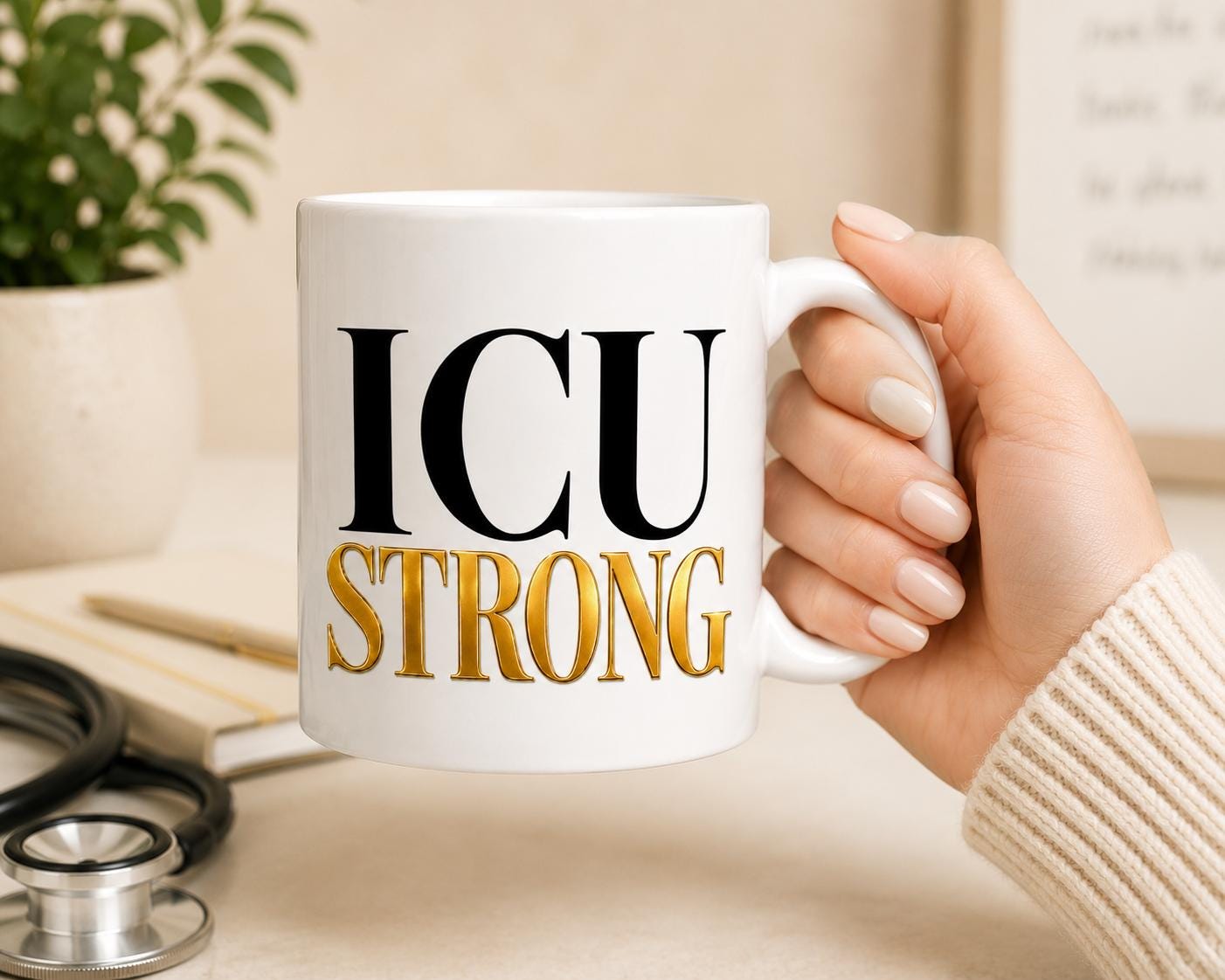 ICU Strong Mug – ICU Nurse Gift – Critical Care Nurse Coffee Mug – RN Gift – Healthcare Worker Mug – Intensive Care Nurse Cup
