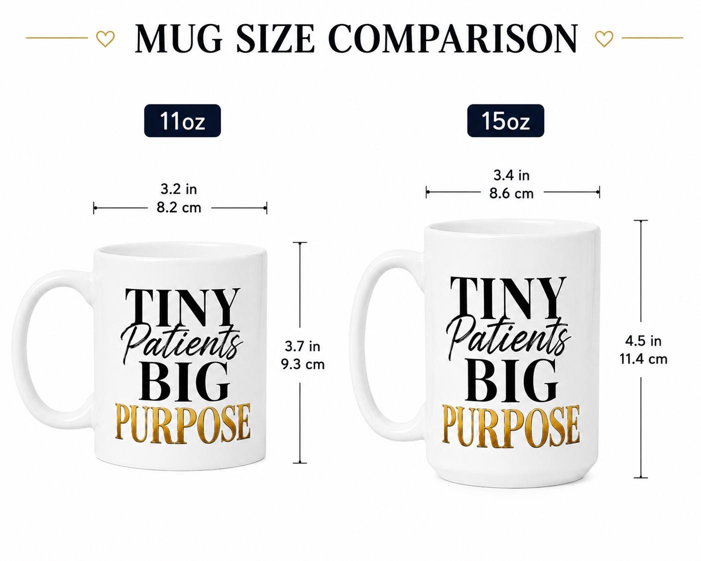 Tiny Patients Big Purpose Mug – Pediatric Nurse Gift – Children's Nurse Coffee Mug – Pediatric Healthcare Worker Mug.Nurse Appreciation Gift