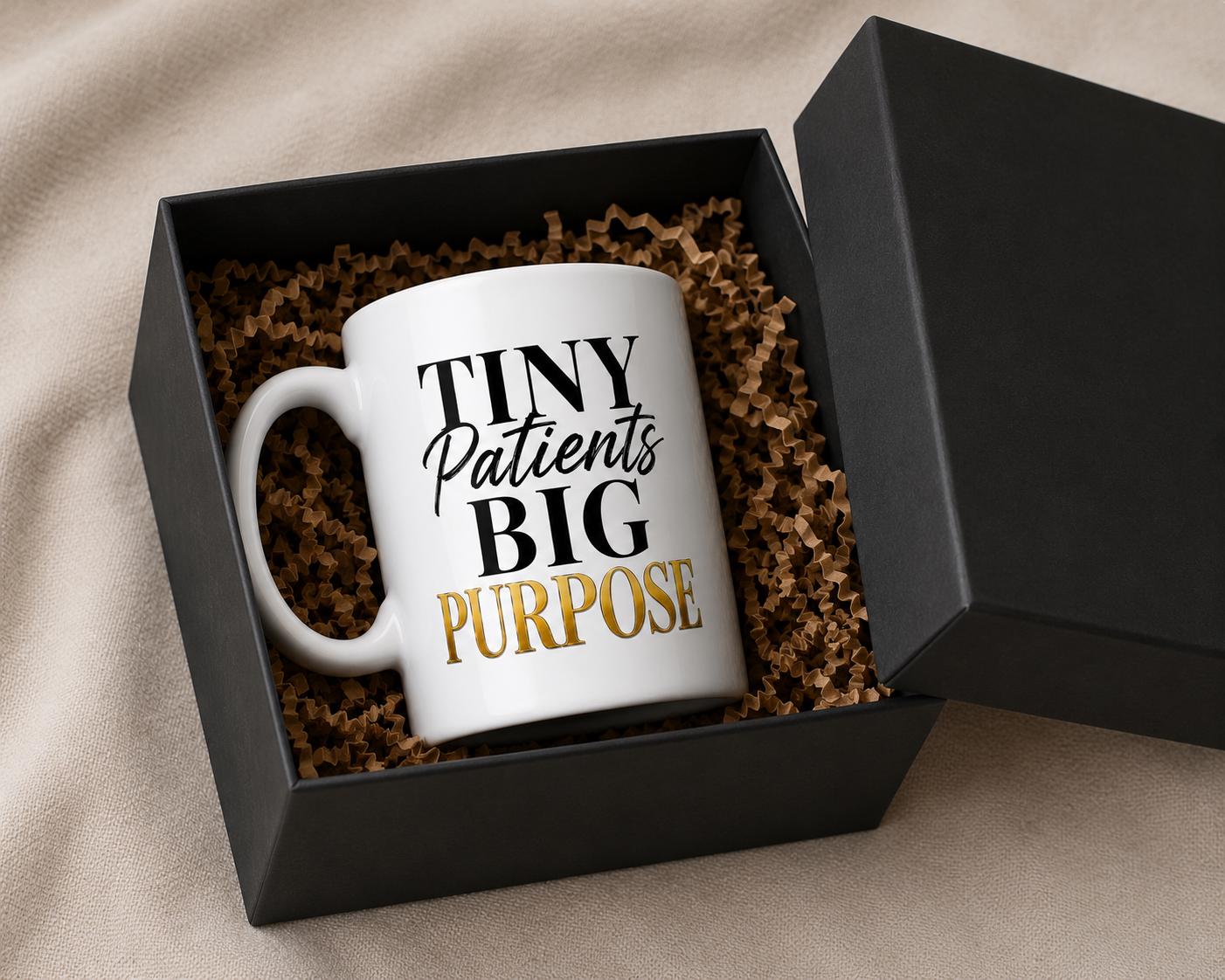 Tiny Patients Big Purpose Mug – Pediatric Nurse Gift – Children's Nurse Coffee Mug – Pediatric Healthcare Worker Mug.Nurse Appreciation Gift