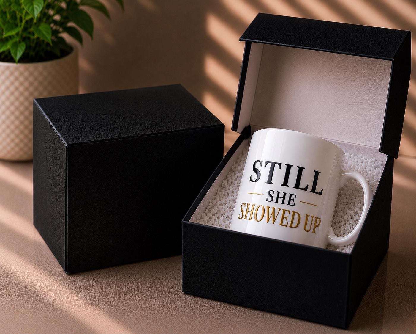 Still She Showed Up Mug – Inspirational Coffee Cup for Women, Motivational Empowerment Gift