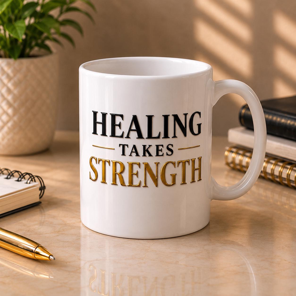 Healing Takes Strength Mug – Healthcare Worker Coffee Cup