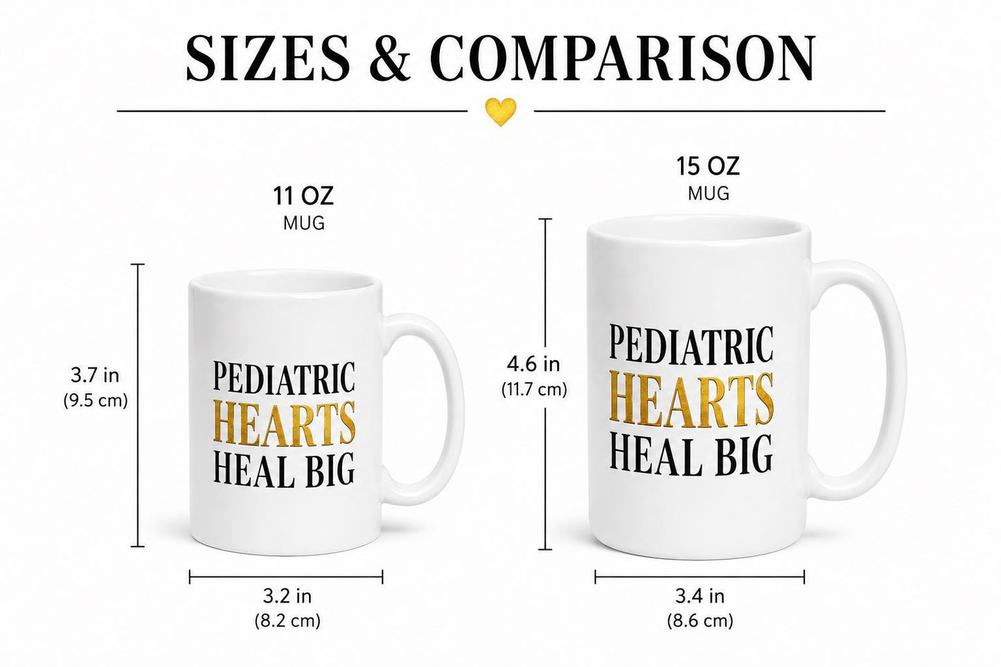 Ceramic Coffee Mug for Pediatric Nurse, NICU Nurse Appreciation Gift, Children's Hospital Coworker Gift | Pediatric Hearts Heal Big