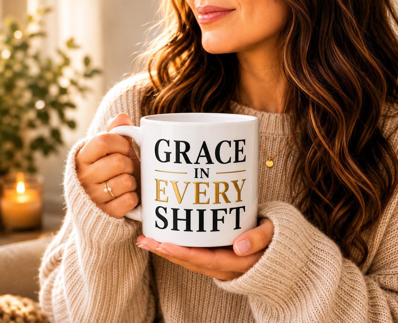 Grace In Every Shift Mug – Inspirational Nurse Coffee Cup – Healthcare Professional Gift