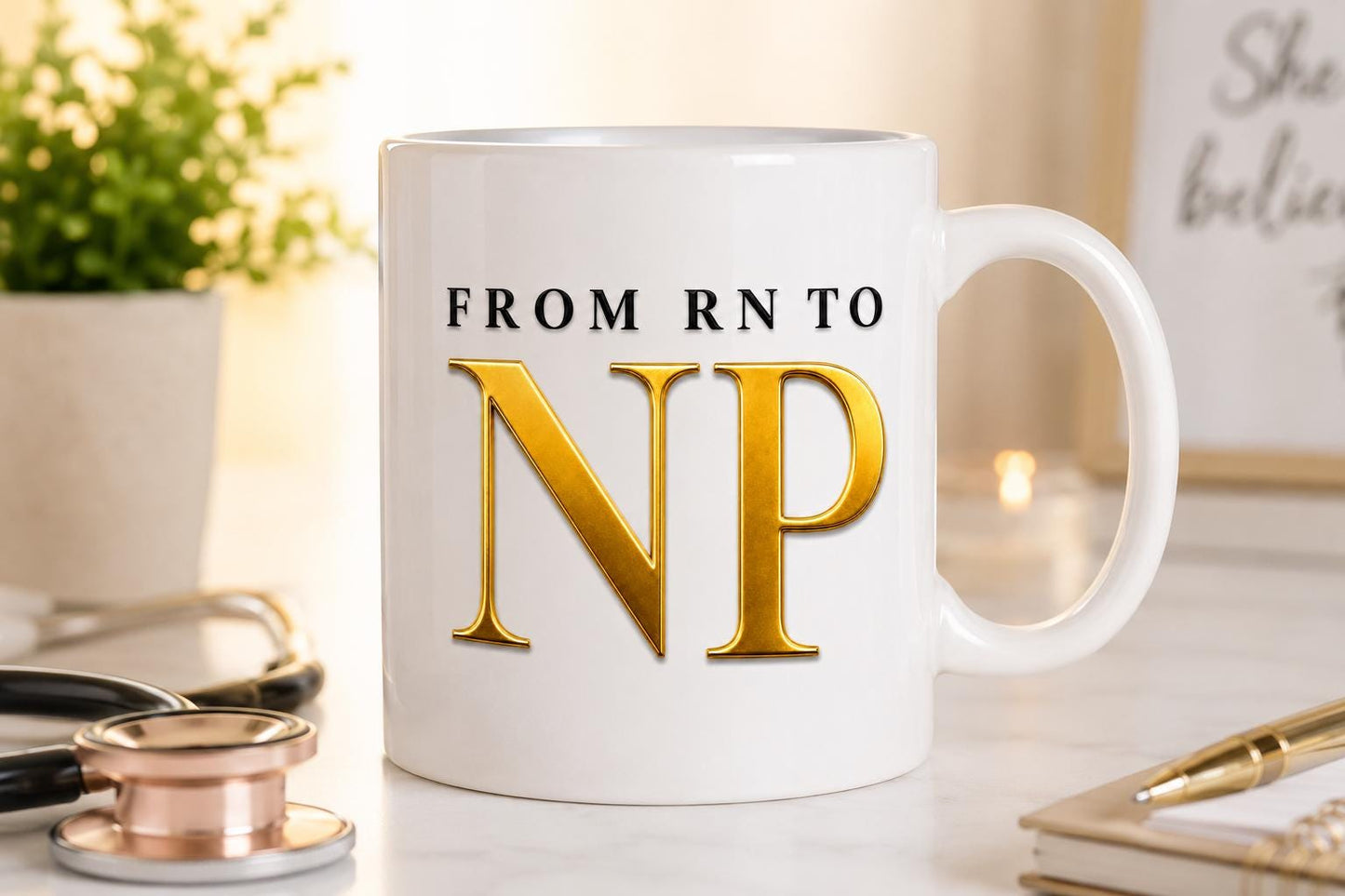 Nurse practitioner graduation coffee mug, RN to NP Gift for New NP, nurse graduation Gift, clinic Office Gift | From rn to np