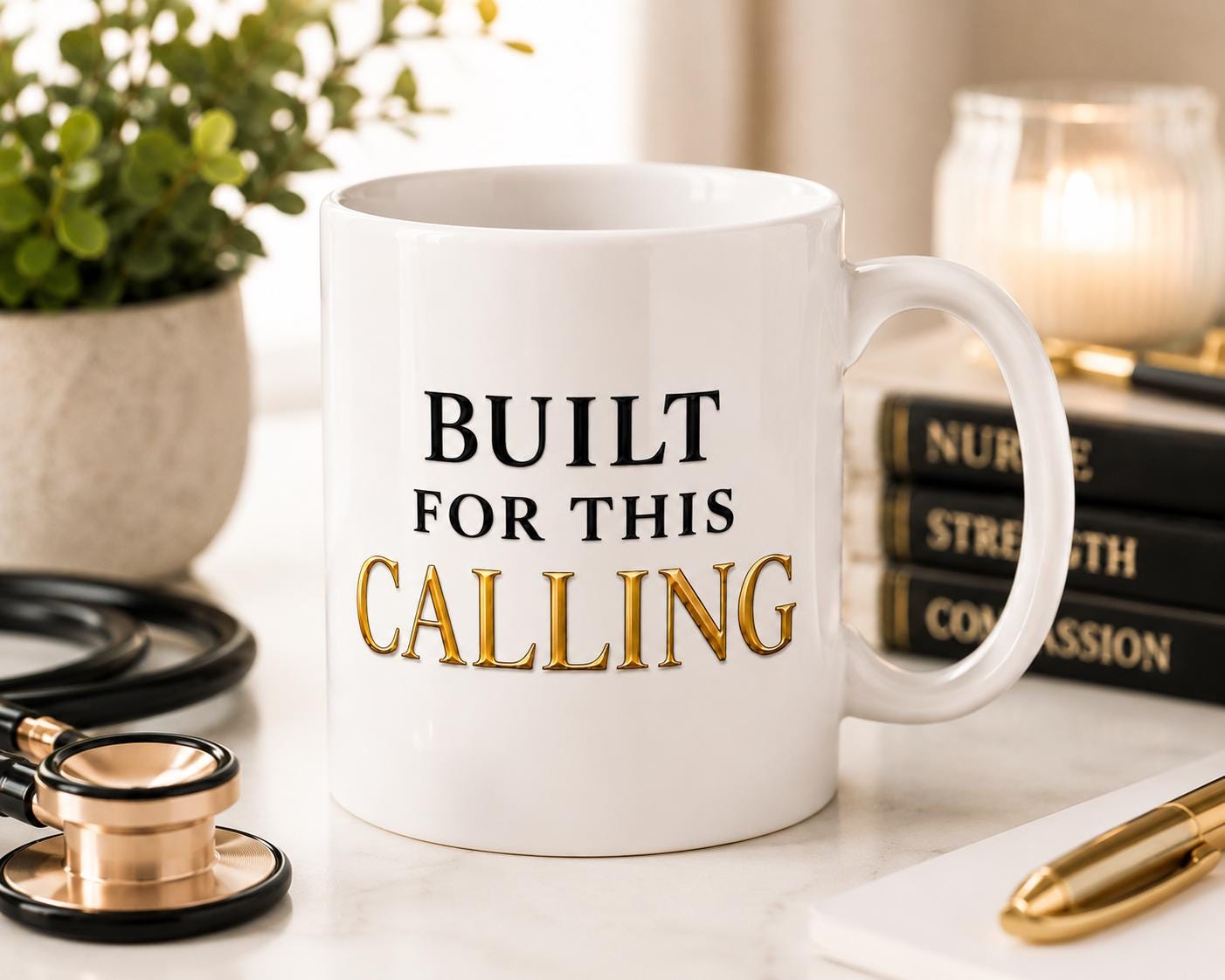 Built For This Calling Mug – Inspirational Nurse Healthcare Worker Coffee Cup