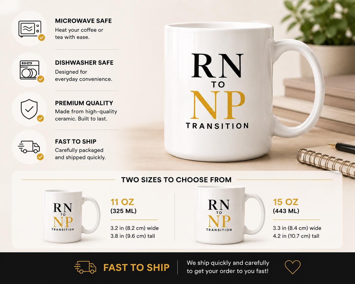 RN to NP Transition Mug, Nurse Practitioner Student Gift, Graduation Coffee Mug