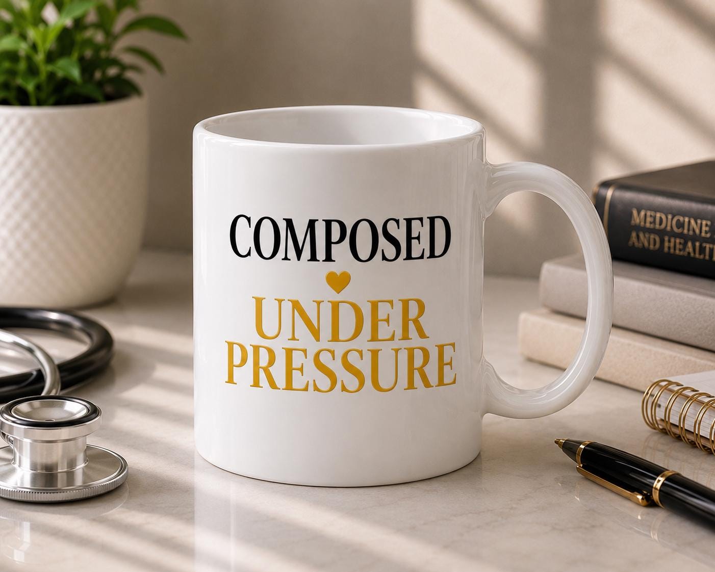 Composed Under Pressure Mug – Nurse Healthcare Worker Coffee Cup