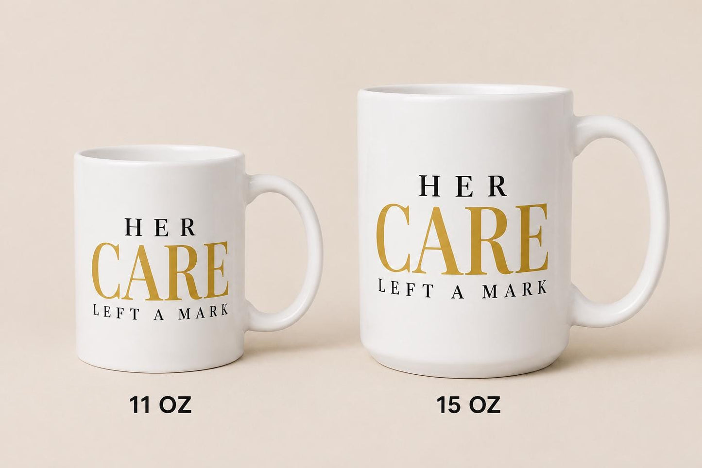 Ceramic Coffee Mug for Nurse, Medical Assistant Appreciation Gift, Coworker Retirement Gift, Hospital Team Gift | Her Care Left A Mark