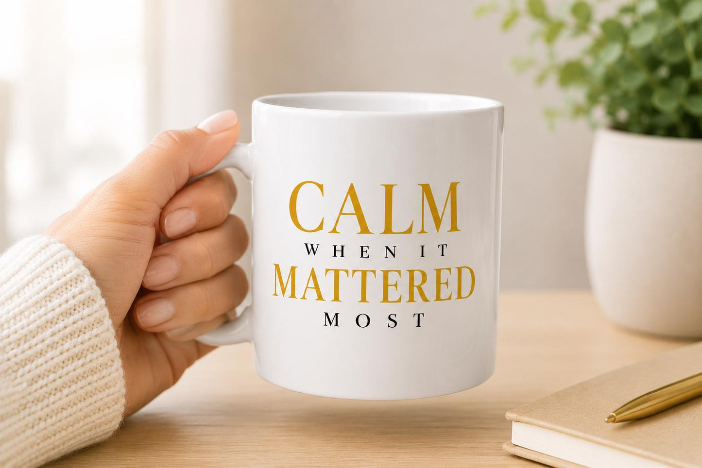 Ceramic Coffee Mug for Nurse, Medical Assistant Appreciation Gift, Coworker Thank You Gift, Hospital Team Gift | Calm When It Matters Most