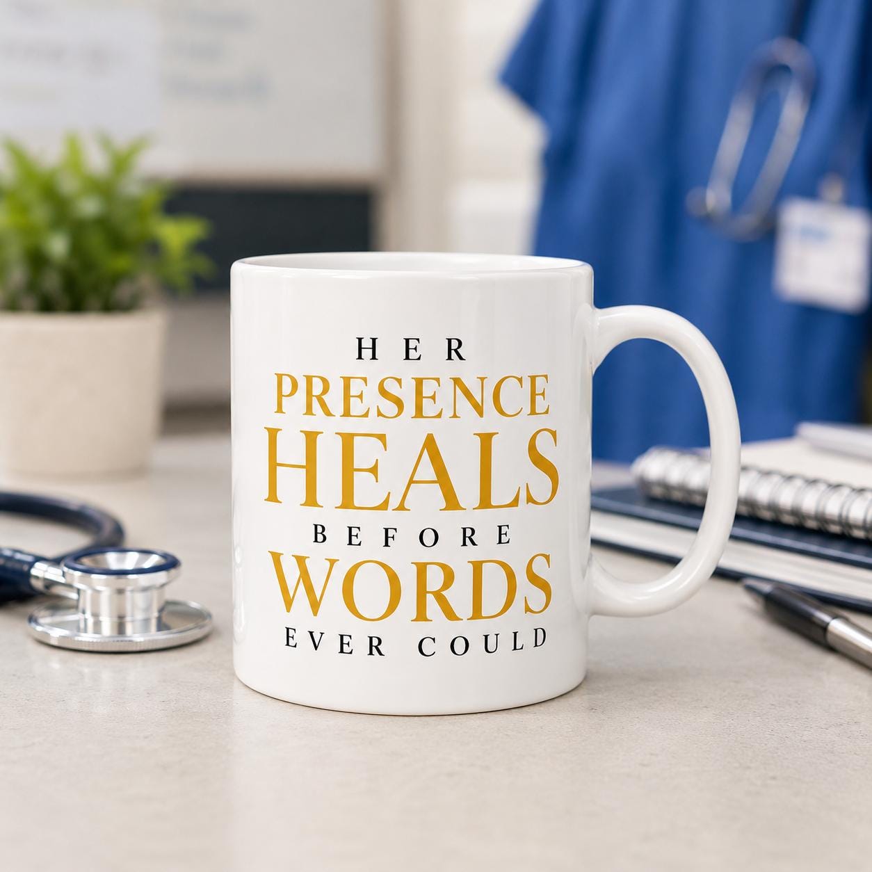 Nurse Gift | Her Presence Heals Before Words Ever Could Mug | Coworker Gift | Retirement Gift | Nurse Retirement Gift | Appreciation Gift