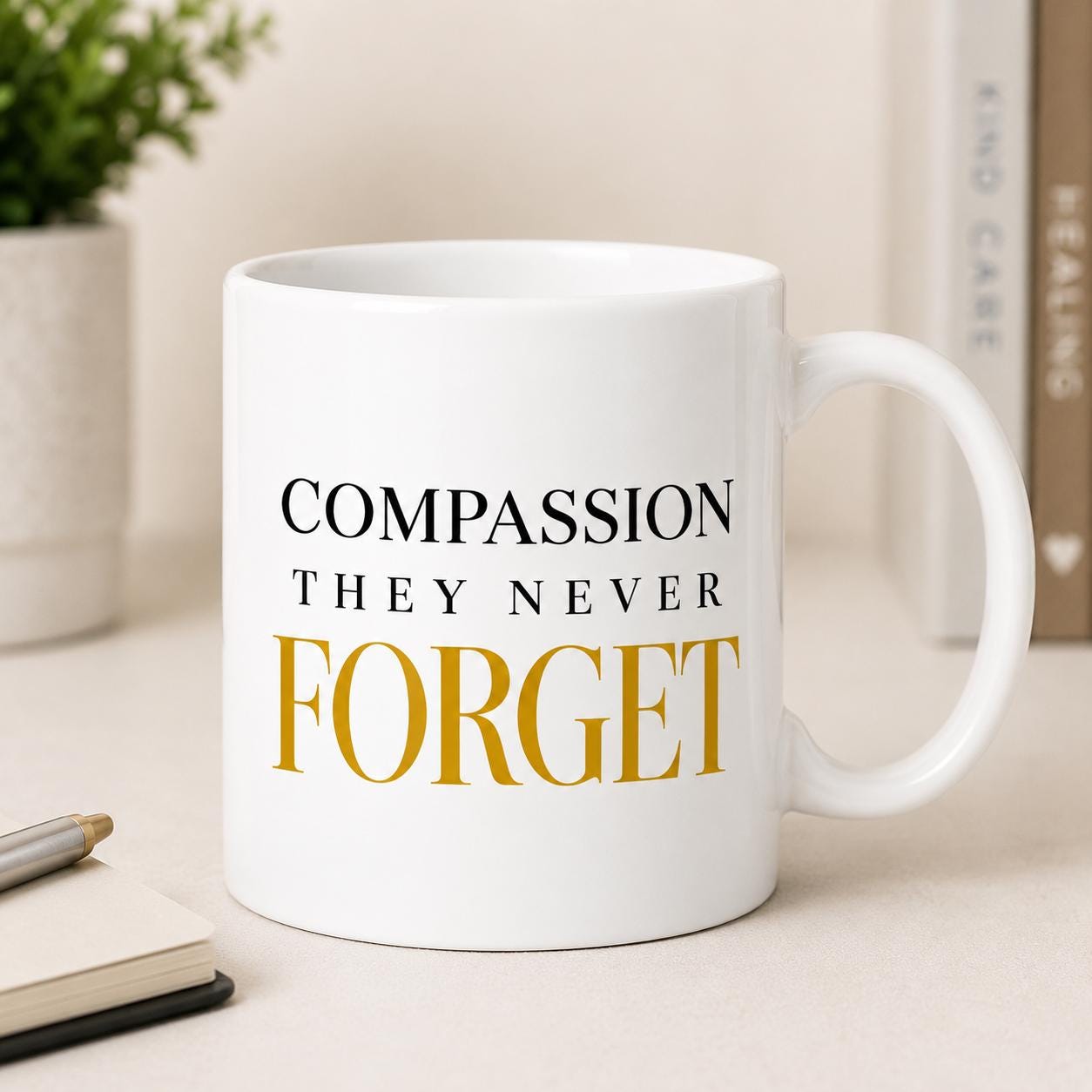 Ceramic Coffee Mug for Nurse, Medical Assistant Appreciation Gift, Coworker farewell, Healthcare Hero Gift | Compassion They Never Forget