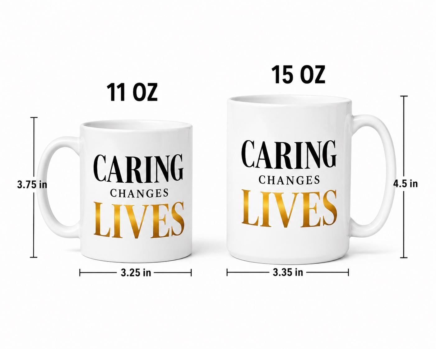Caring Changes Lives Mug – Nurse Gift – Healthcare Worker Coffee Mug – RN NP CNA Gift – Inspirational Nurse Mug – Compassionate Care Cup