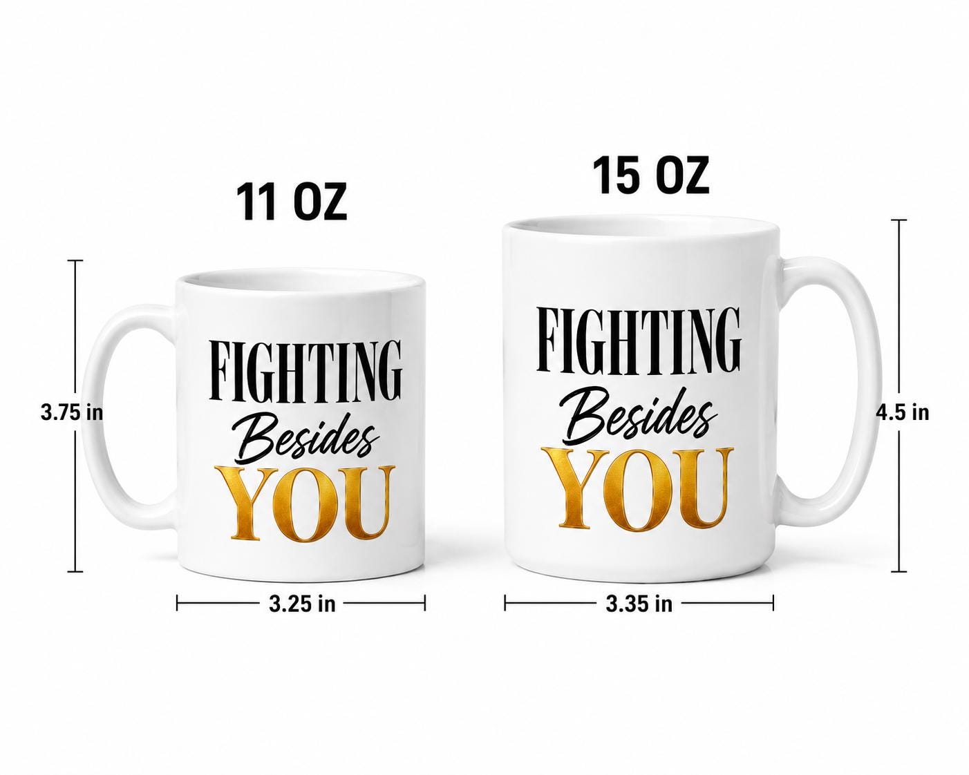 Ceramic Coffee Mug for Nurse, Coworker Appreciation Gift, Medical Assistant Thank You Gift, Hospital Team Recognition | Fighting Beside You