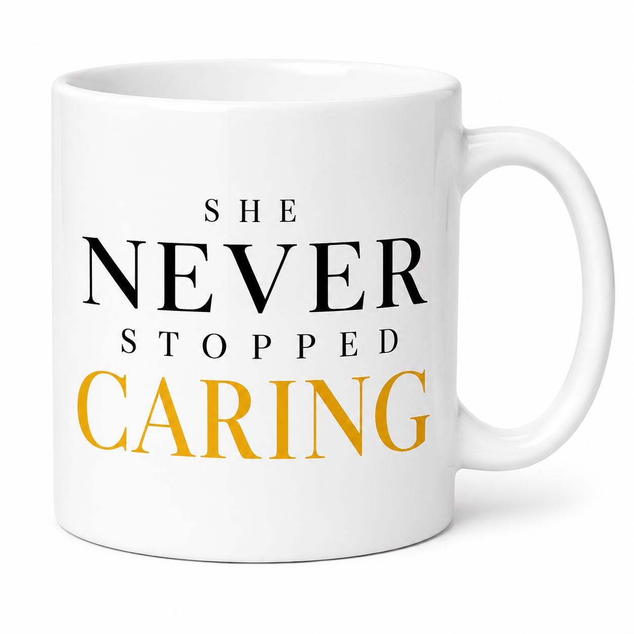 Nurse Gift, Nurse Appreciation Gift, She Never Stopped Caring Mug, Healthcare Worker Gift, Thank You Nurse Gift, Coworker Gift