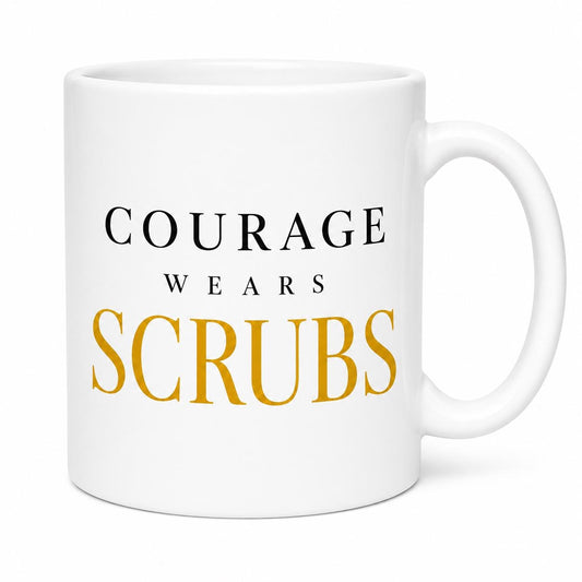 Nurse Gift | Coworker Gift | Retirement Gift | Courage Wears Scrubs Mug